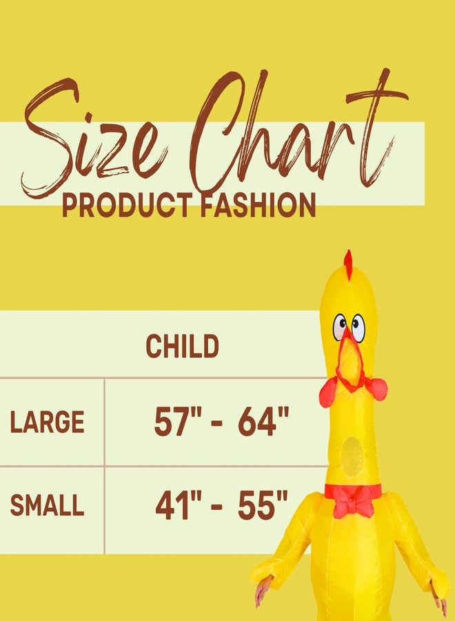 PTS Inflatable Costume Kid, Blow Up Yellow Chicken Costume for Halloween Inflatables Cosplay Party (L) - Image 4